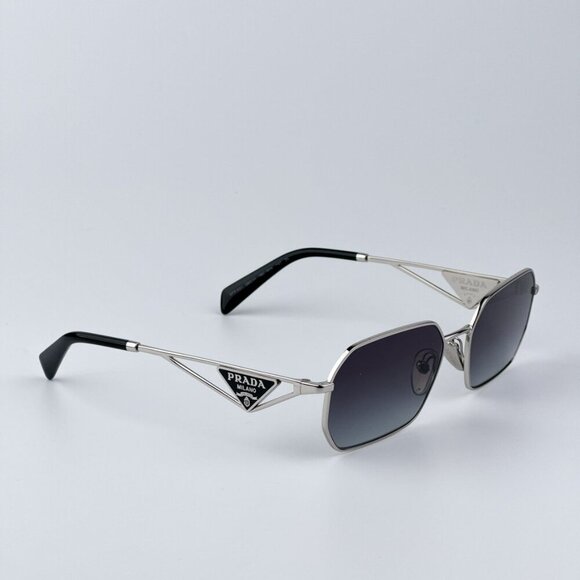 Prada Women BRAND NEW Sunglasses Silver Grey Gradient Geometric PRA51S 1… main image 4